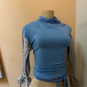 Blue and White Women's Top